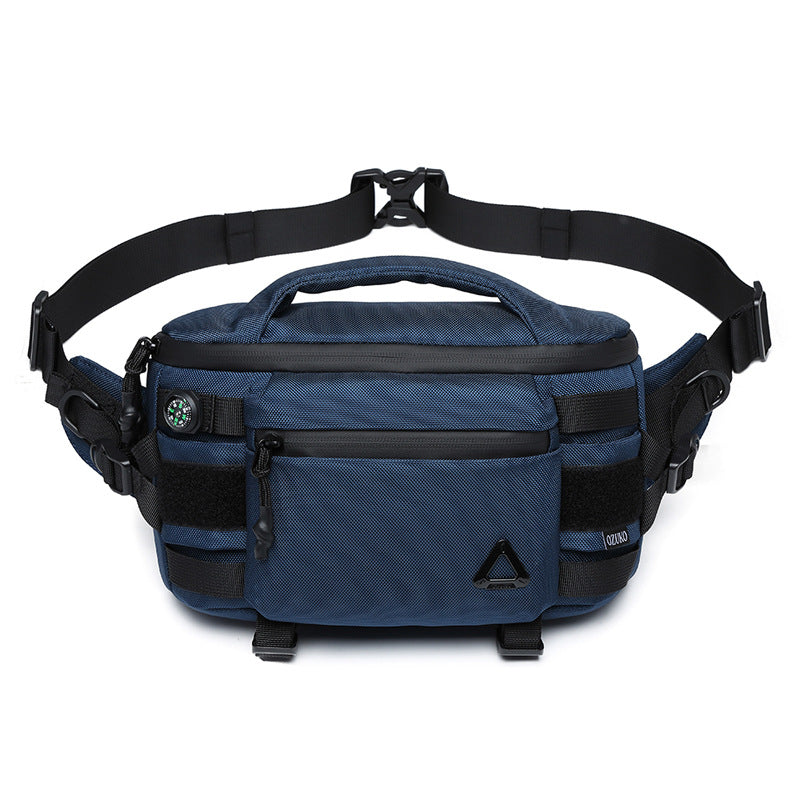 OZUKO Men's Waist Bag Waterproof High-End Crossbody Bag Chest Bag Tactical Trendy Portable Functional Travel Bag