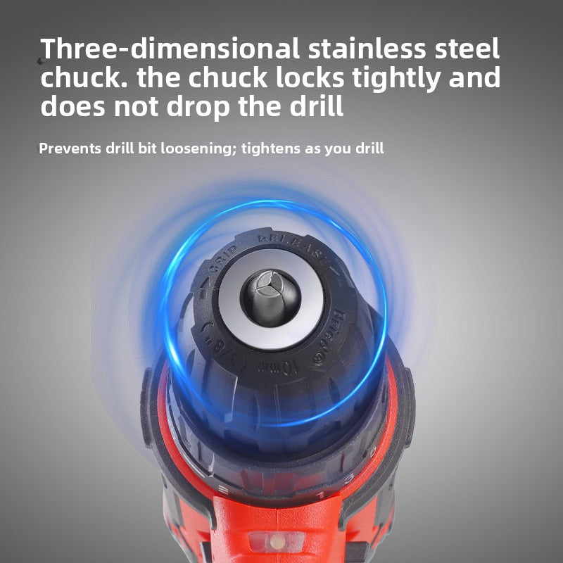 Lithium Battery Rechargeable Household Pistol Impact Drill Multi-Function Electric Screwdriver Tool Set Electric Drill