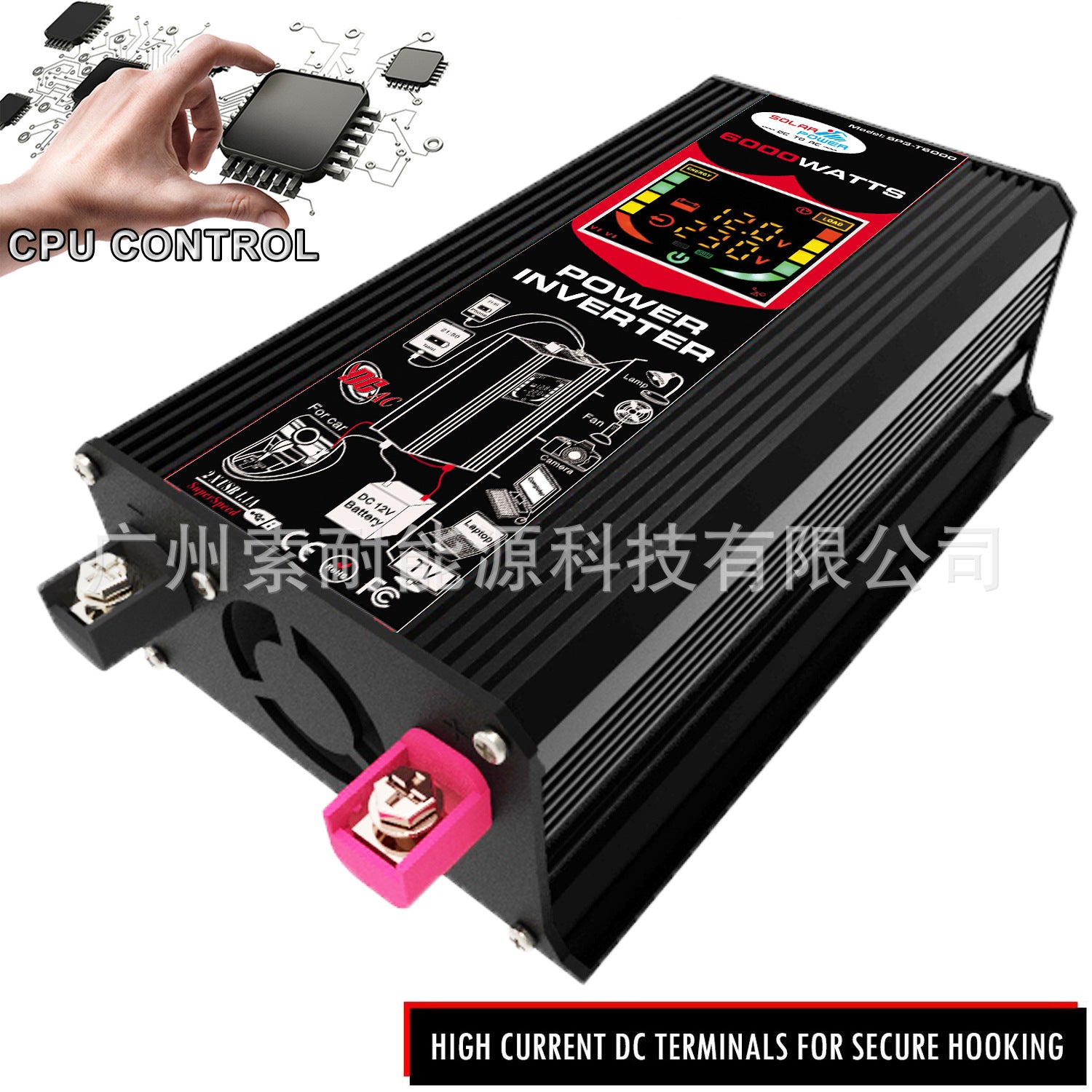 500W Vehicle Inverter12V Turn110V 220V With smart display screen car inverter Export