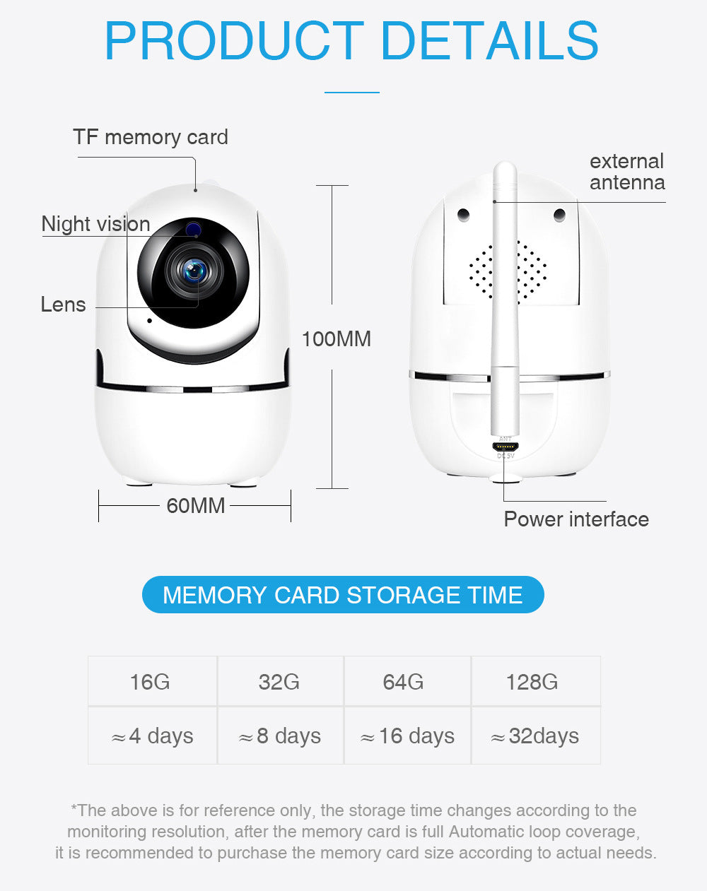 Xiaohuangren Home Camera Smart Wireless Surveillance WiFi PTZ Remote Shaking Head Machine HD Surveillance Camera