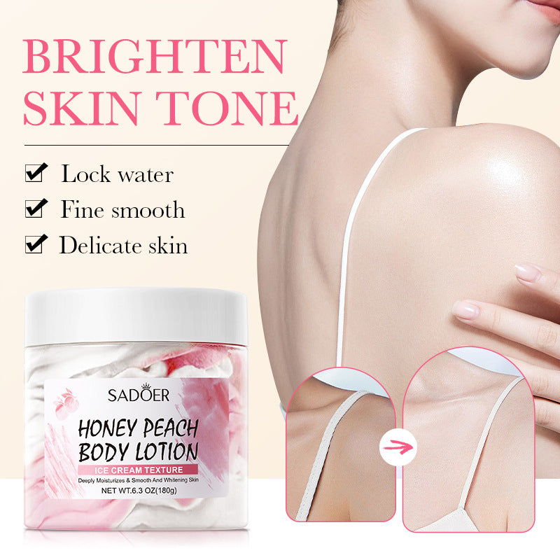 Full English Peach Ice Cream Body Lotion SADOER Moisturizing and Hydrating Body Lotion  Wholesale
