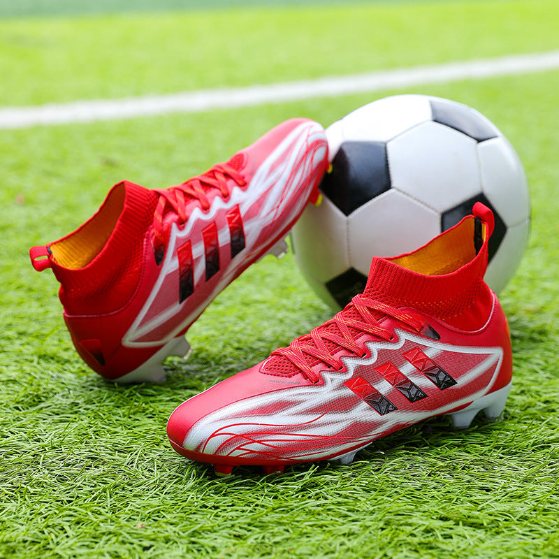 New high-top soccer shoes for men and women AG Spike TF Broken Nail Youth Student Grassland Competition Training Shoes