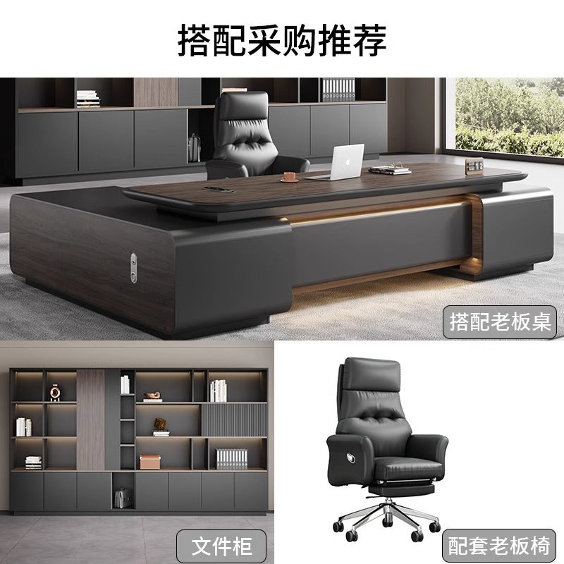 Office Bookshelf Boss Background Cabinet File Cabinet Wooden Document Cabinet Storage Cabinet Wall-Mounted Floor Cabinet