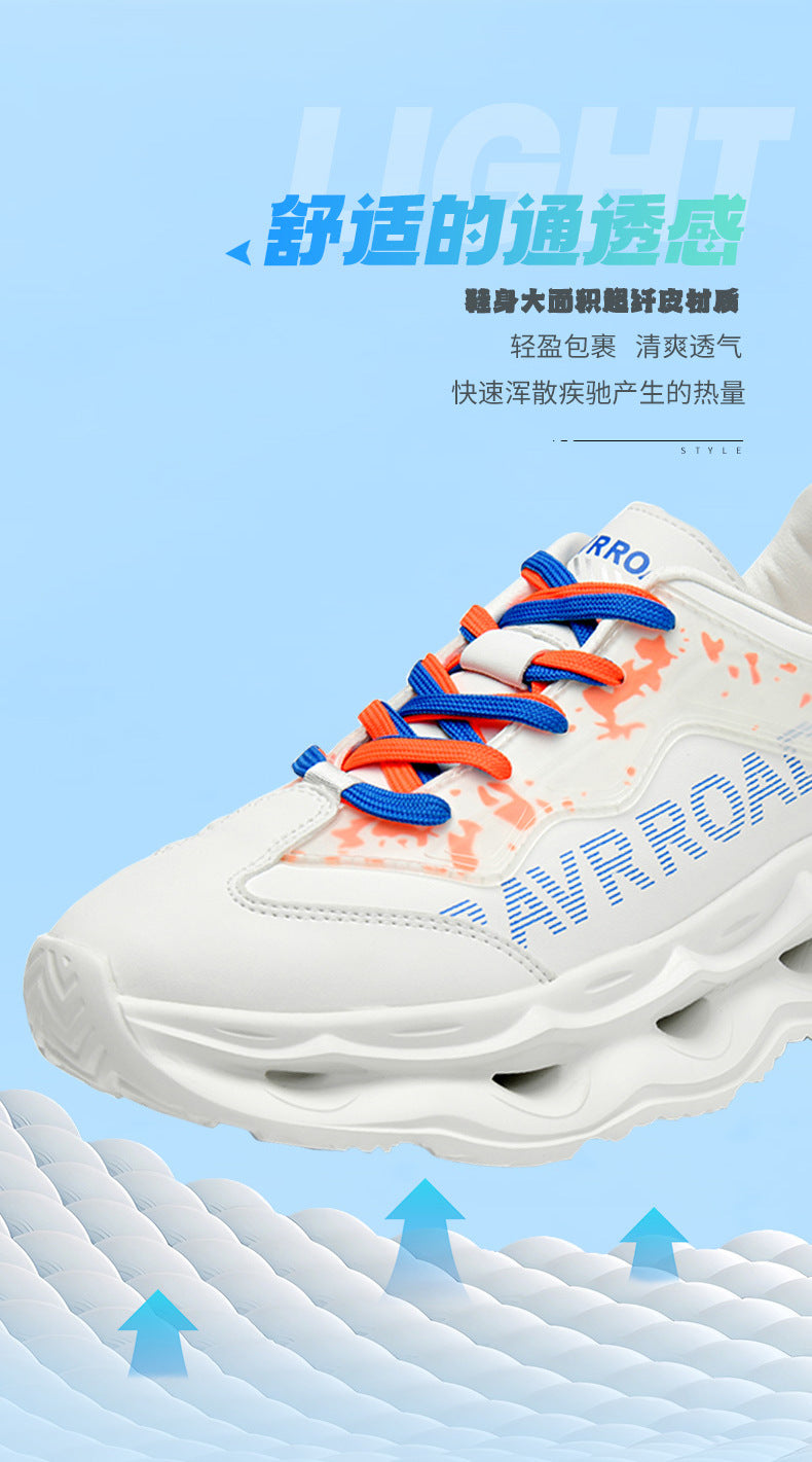 2025New Year's New Rebound Shock Absorption Sports Shoes Men's Fashion Retro Leather Dad Shoes Comfortable Wear-Resistant Running Shoes