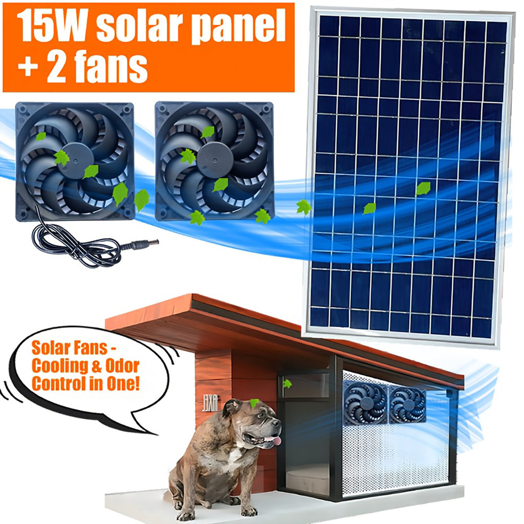 Exclusive Solar Ventilation Fan Exhaust Fan Solar Photovoltaic Pet House Ventilation Convection Cooling Blower