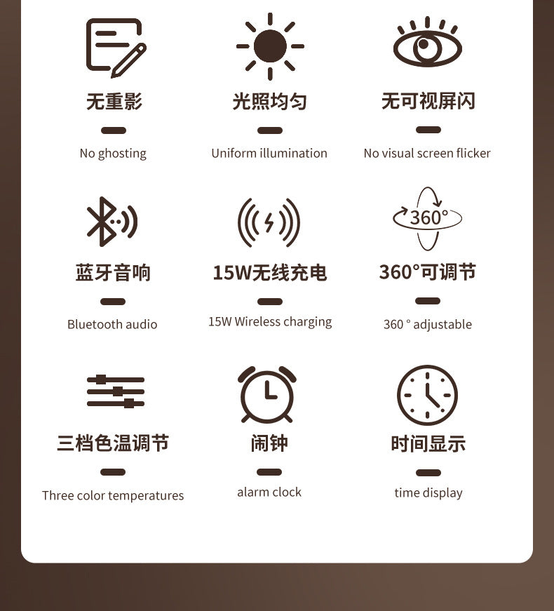 Customized Multifunctional Eye Protection Desk Lamp for Study, Smart Reading Lamp, Desktop Foldable Digital Display Time Study Lamp