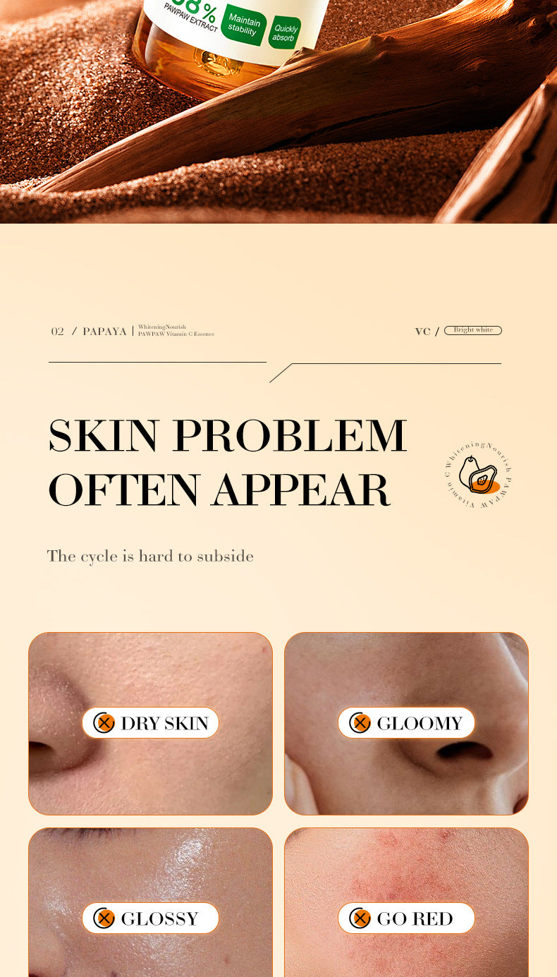 Papaya Vitamin C Essence30ml BIOAOUA Moisturizing and Hydrating Wholesale for Cross-Border Trade