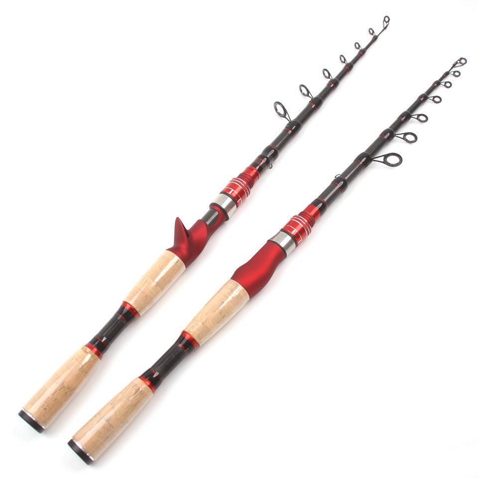 Ultra Short Ultra Light Portable Fishing Rod Carbon Fiber Telescopic Lure Rod Vibration Style Fashionable Lure Rod Lightweight Casting Small Sea Rod