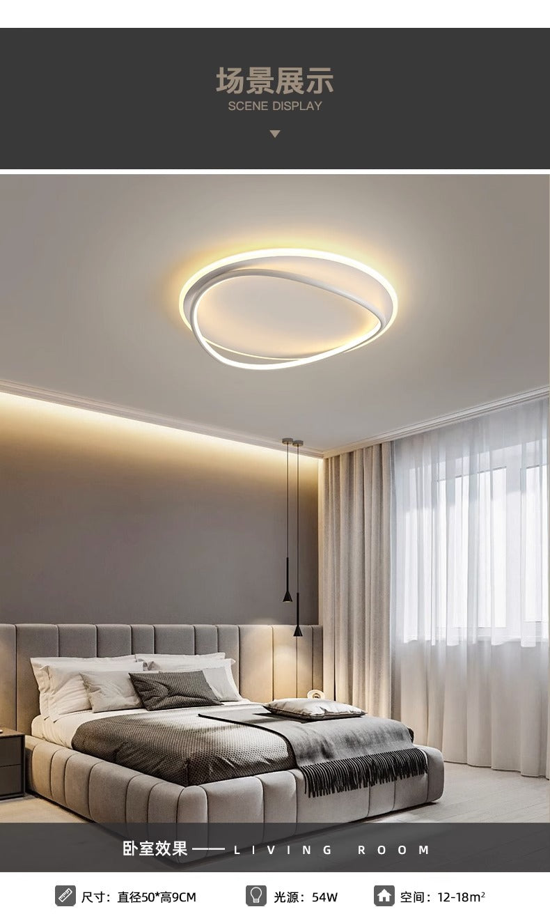 Nordic Light Luxury Bedroom Lamp LED Ceiling lamp for master bedroom, study room, dining room, simple modern oval light fixture
