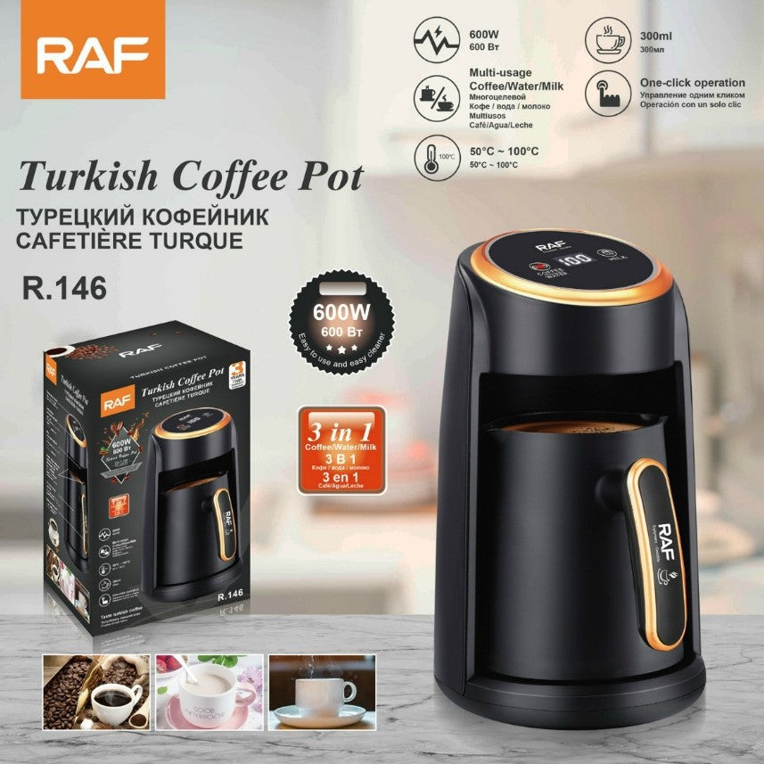 RAF European Standard Turkish Coffee Pot High Temperature Resistant Hot Water Kettle Coffee Maker Visual Tea Maker Milk Warmer146