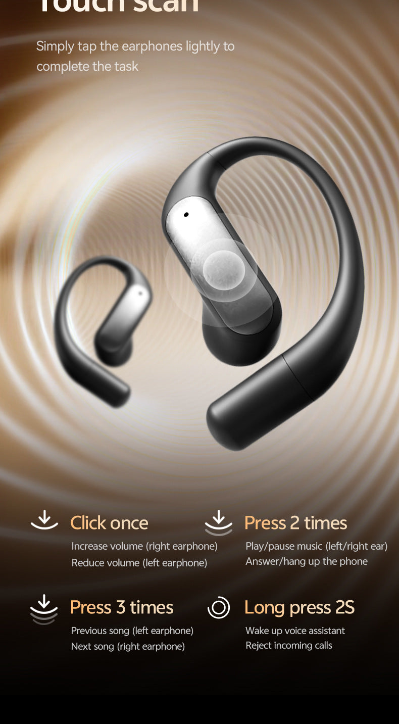 2025Popular M129Ear-mounted Digital Display Bluetooth Earphones Private Model High Appearance Wireless Bluetooth Earphones