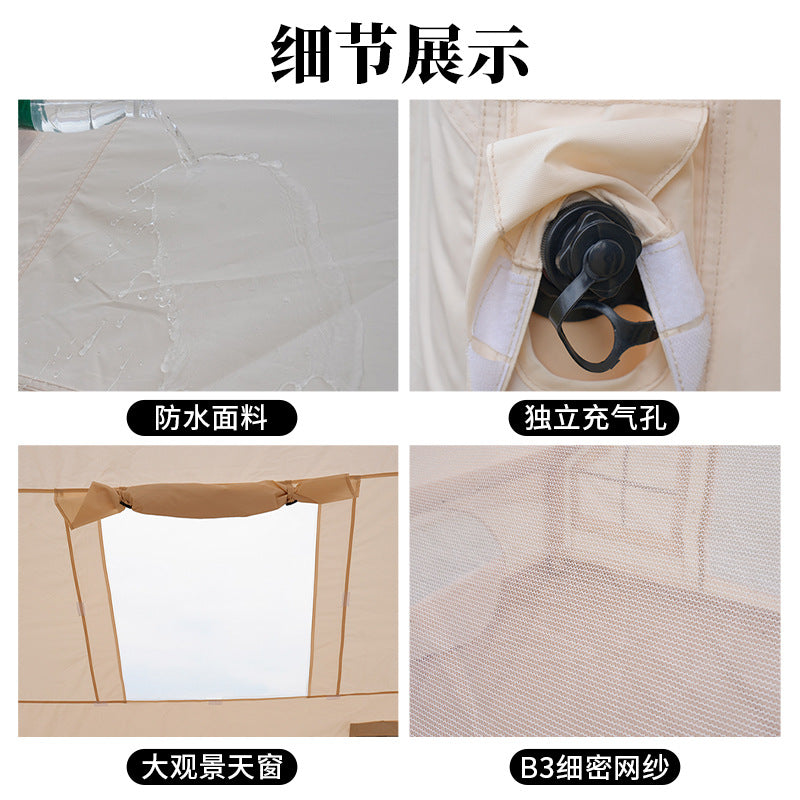 6㎡Custom Inflatable Camping Tent Outdoor Rainproof Thickened Luxury Camping Small House Tent3-4People