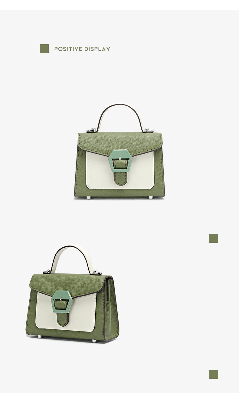 Fashion Color-Block Handbag Shoulder Bag for Women Textured Versatile Design Crossbody Kelly Bag for Daily Commute