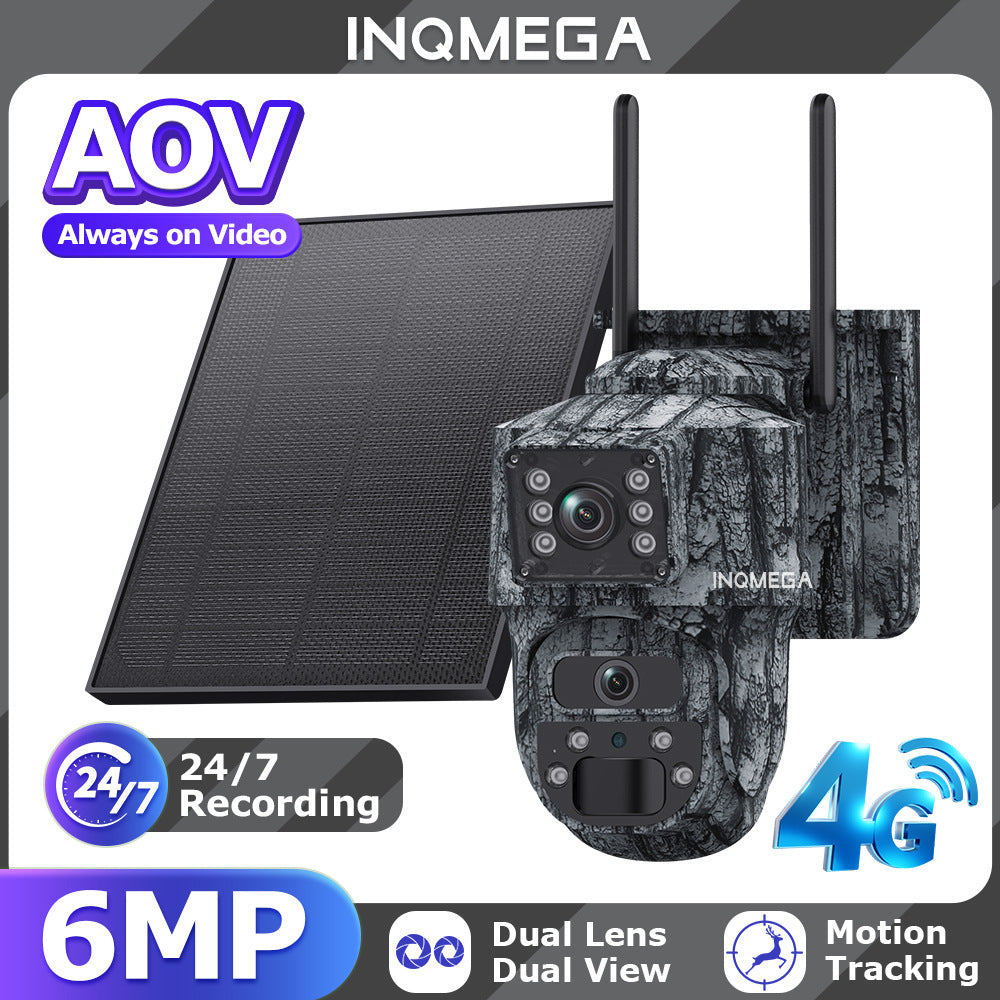 New Product AOV Solar-powered Camera6MP HD Binoculars4G Outdoor Camouflage Solar Camera