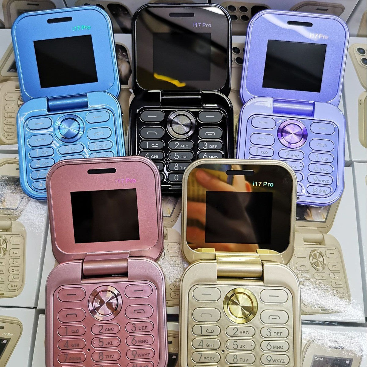 New i17Pro Mobile Phone Multi-Language Folding Flip Cover Foreign Language Phone i16 i15Pro Button Phone