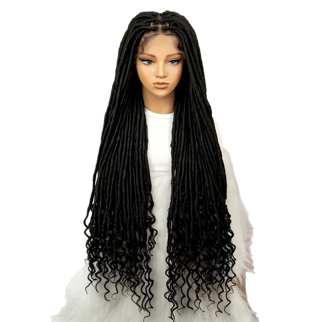 Foreign Trade Cross-Border European American African Women's Full Lace Goddess of Liberty Wig Faux Locs Fashion hair