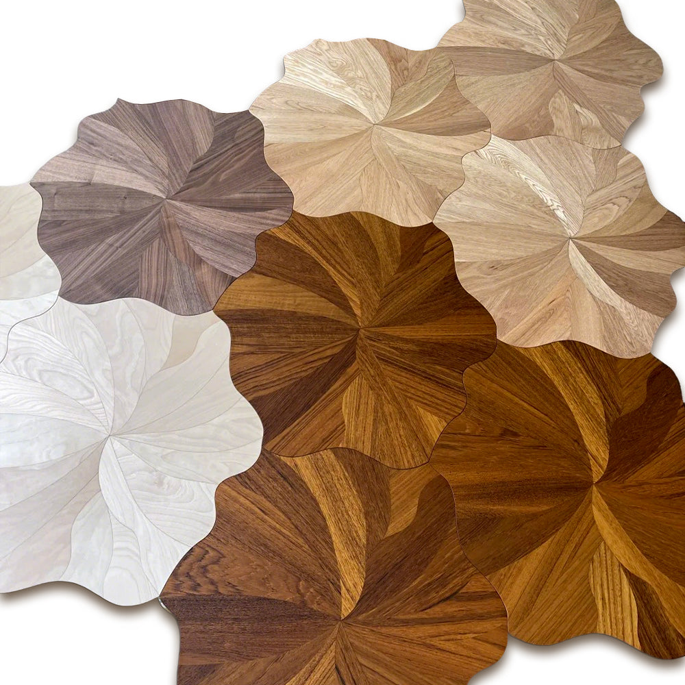 Custom 15mm Solid Wood Oak Lotus Pattern Waterproof Anti-Slip Decorative Laminate Flooring | Premium Engineered Exterior