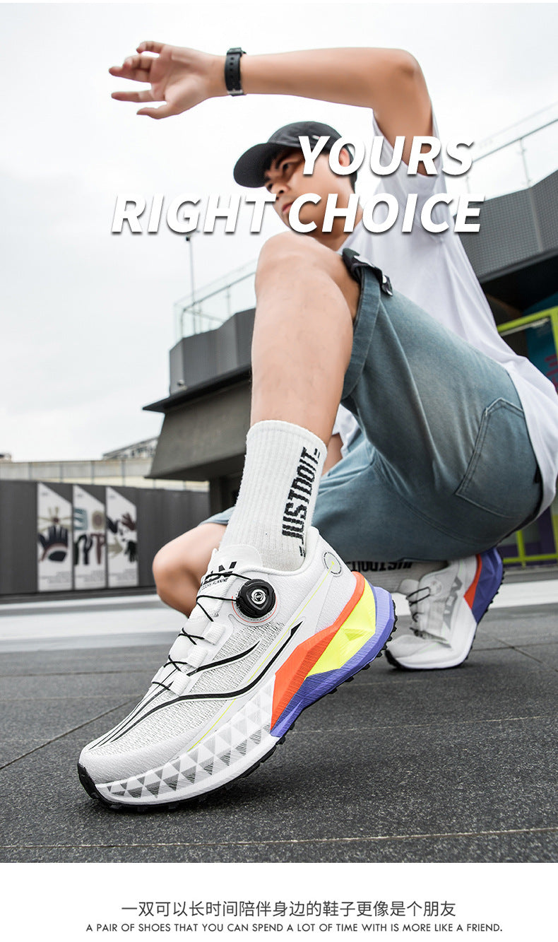 Full Palm Carbon Plate Sports Running Shoes Double Layer Popcorn Outdoor Trail Running Shoes Marathon Men's and Women's Shoes