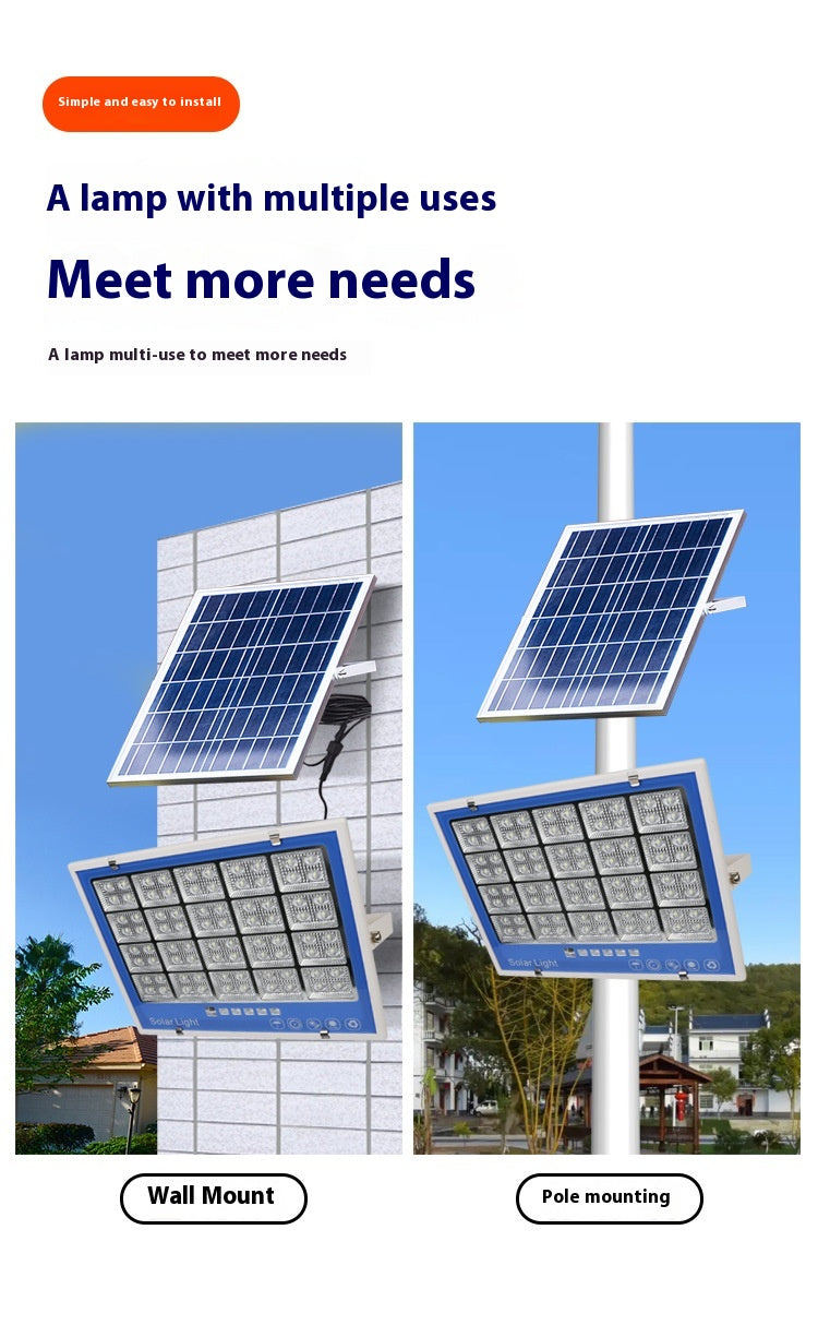 Super Bright New Rural Household LED Street Light Indoor/Outdoor IP65 Flood Light Waterproof Iron ABS for Roads Solar Panels