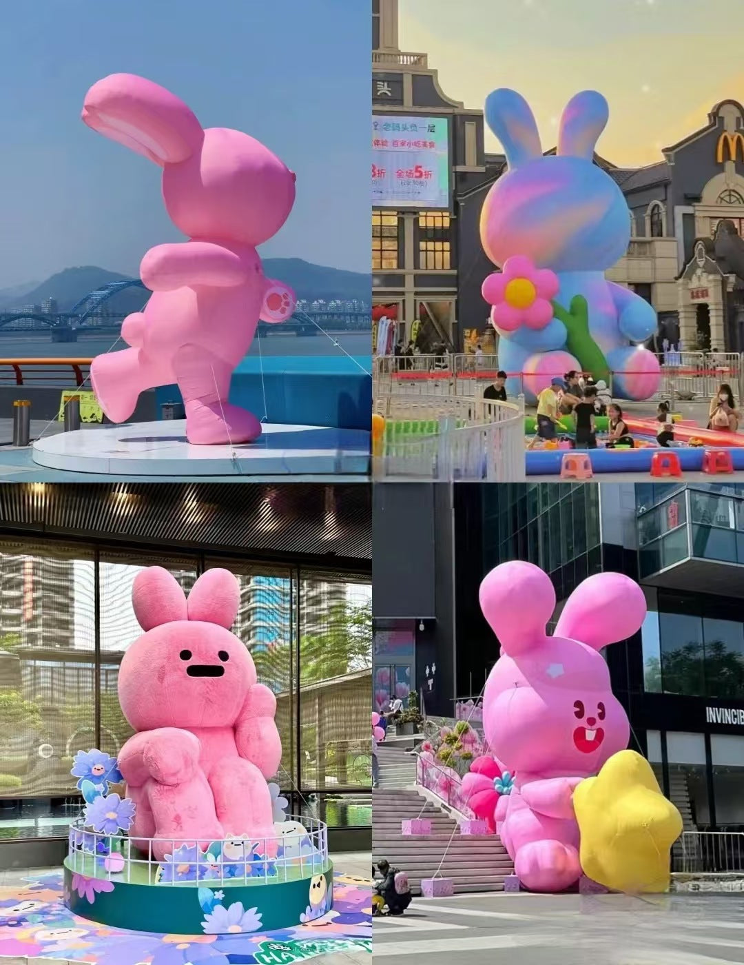 Inflatable Santa Claus Climbing Wall Doll Heart Flower Hot Air Balloon Store Opening Decoration Large Size