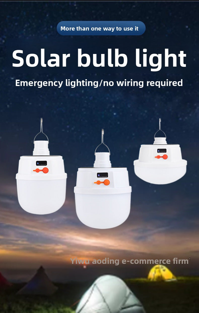 Solar Lamp LED Foldable Bulb Light Home Power Outage Emergency Light Tent Light Camping Light Night Market Stall Light