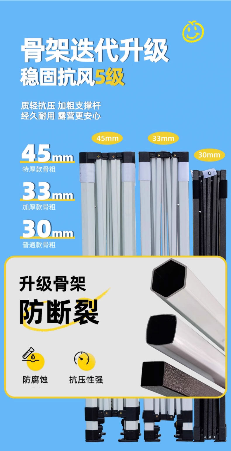 Outdoor Market Stall Four-Corner Tent with Enclosure Windproof and Warm Night Market Foldable Four-Legged Rain Shelter Tent Umbrella