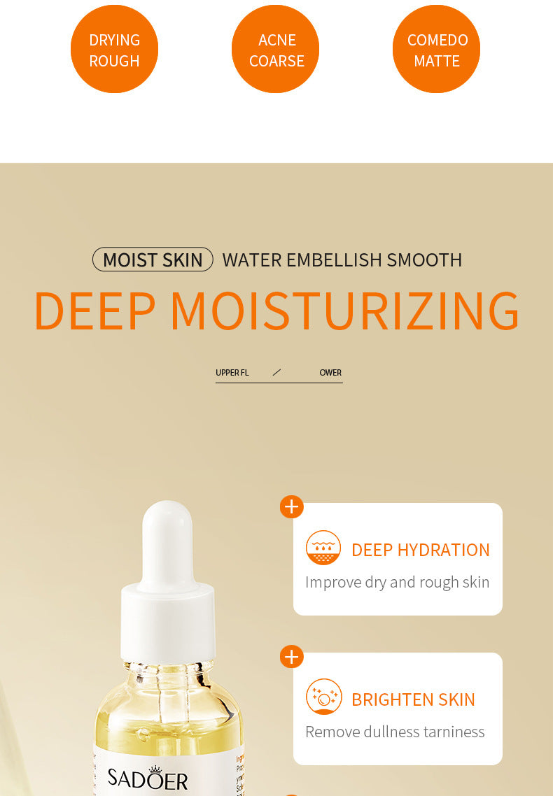 Full English Turmeric Skincare Set SADOER Cleansing, moisturizing, hydrating five-piece set for  foreign trade wholesale