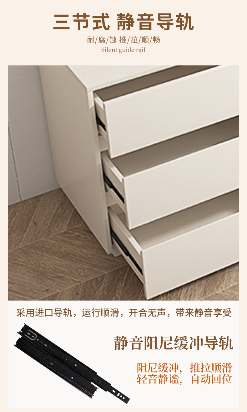 Solid Wood Dressing Table Bedroom Chest of Drawers Integrated Makeup Mirror Dressing Table Storage Cabinet Light Luxury Extendable Makeup Desk