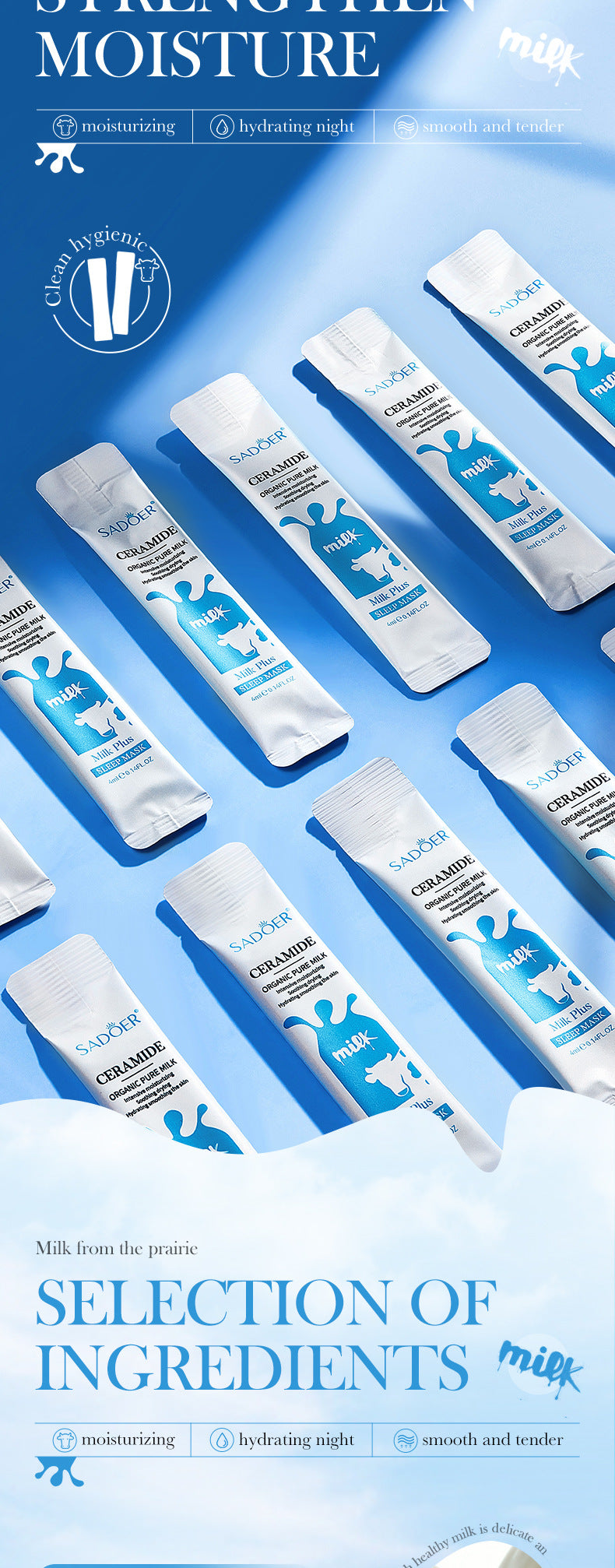 Milk Sleeping Mask SADOER Ceramide Mask Skin Rejuvenation Moisturizing Mask Cross-Border Wholesale