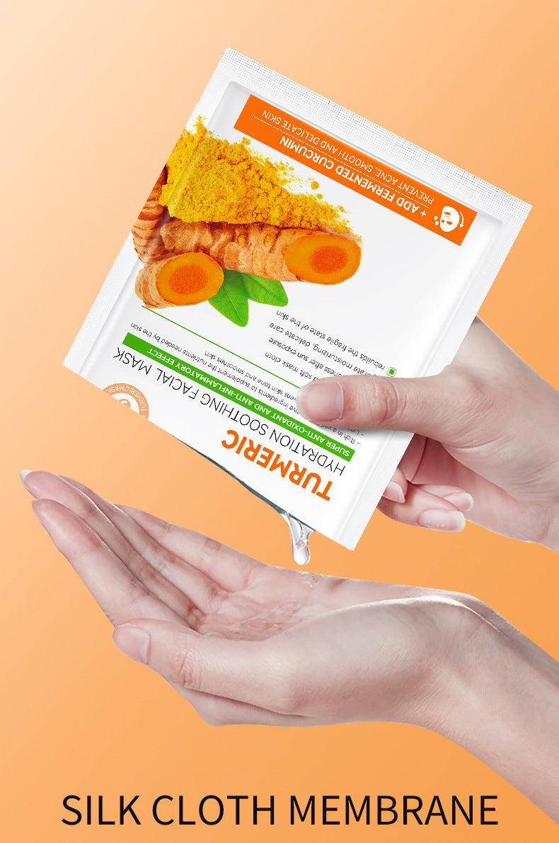 Full English Turmeric Mask SADOER Hydrating and Moisturizing Facial Mask Sheets  Foreign Trade Live Wholesale