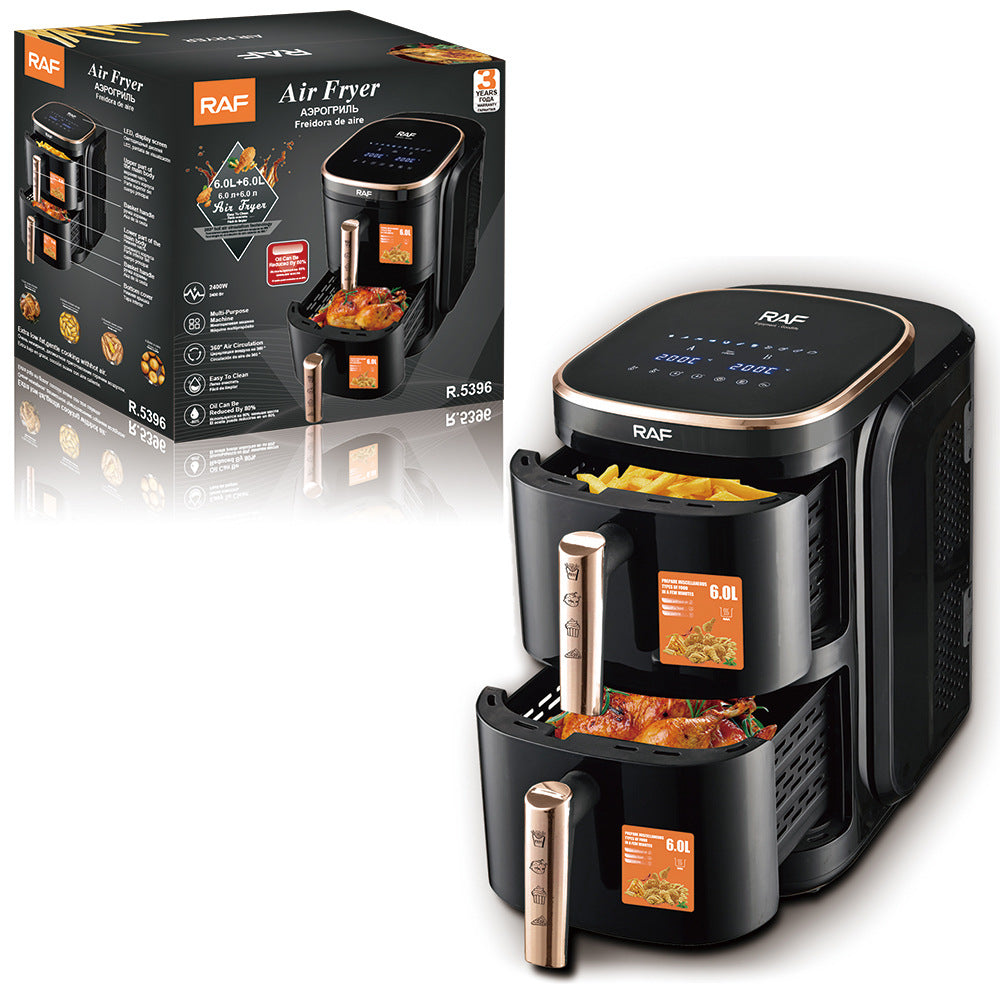RAF European Standard Household Oil-Free Air Fryer Multifunctional Smart Double Layer Oven French Fries Electric Deep Fryer R.5396