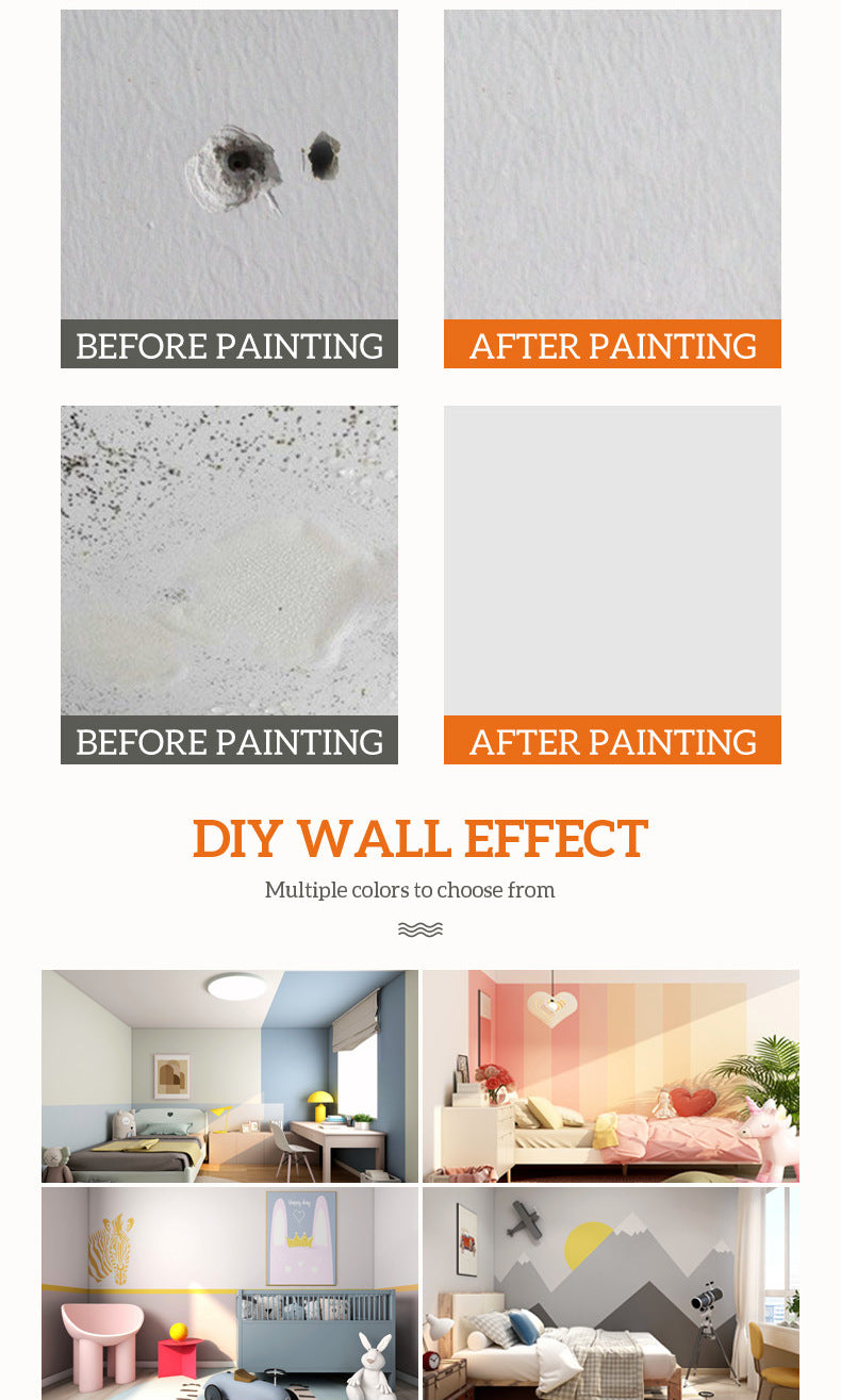 Wall Repair Small Roller Latex Paint Indoor Household Odorless Wall Renovation Stain Removal Coating Latex Paint