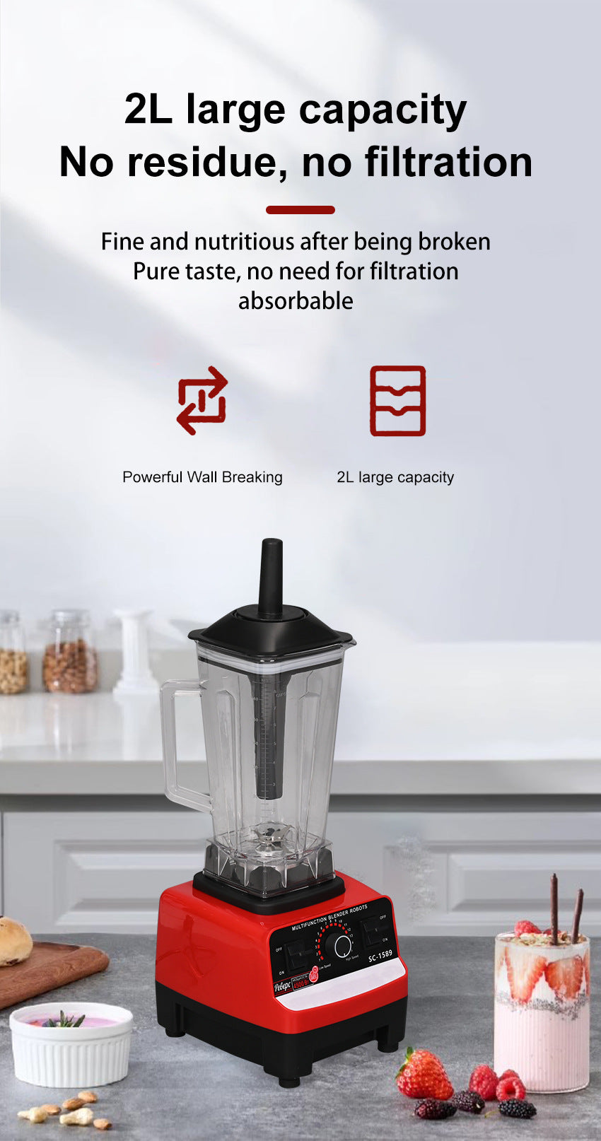 household multifunctional high speed blender grinder