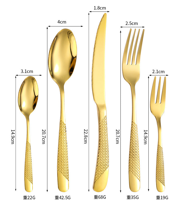 New Hot Selling Stainless Steel Star Diamond Tableware Knife, Fork and Spoon40Set20Set of Steak Knives and Forks