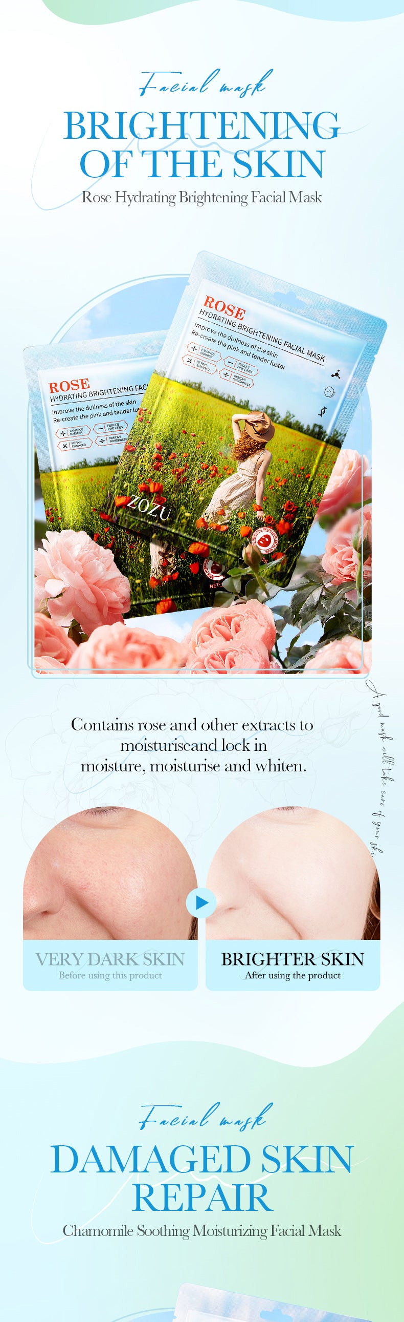 Plant Face Mask25g ZOZU Lavender Hydrating Moisturizing Chamomile Cross-Border Enmu Wholesale