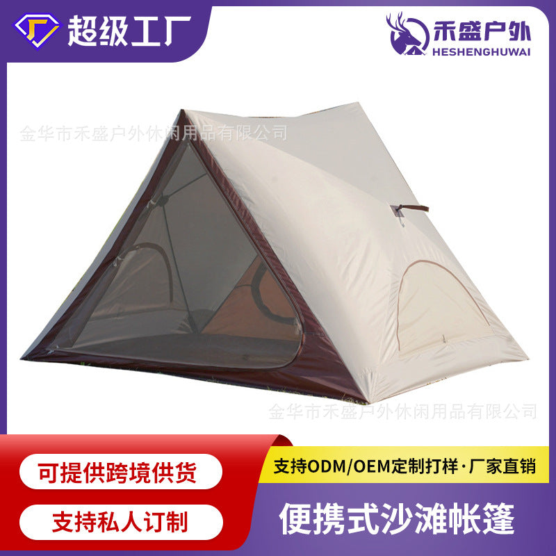 Beach Tent Portable Outdoor Camping Triangle Tent Automatic Quick Open Beach Tent Sun Protection Beach Tent