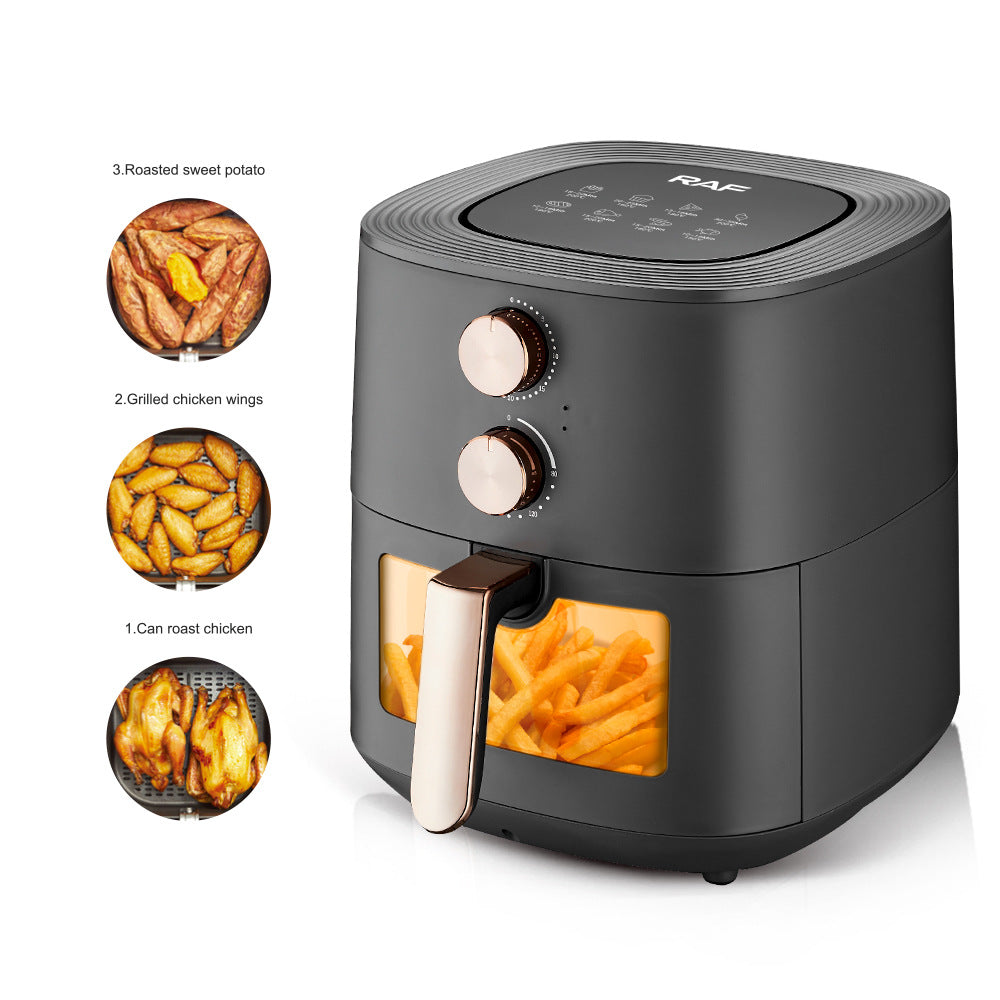RAF European style air fryer for home use with large capacity Multifunctional Smart French Fries Visual Air Fryer 7.2L