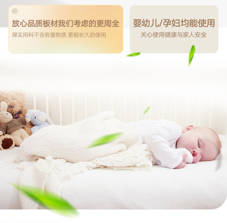 Solid Wood European Pine Board One-Door to Ceiling Ultra-High Combination Wardrobe Simple Modern2.5/2.6/2.7/2.8/3.0m Rice