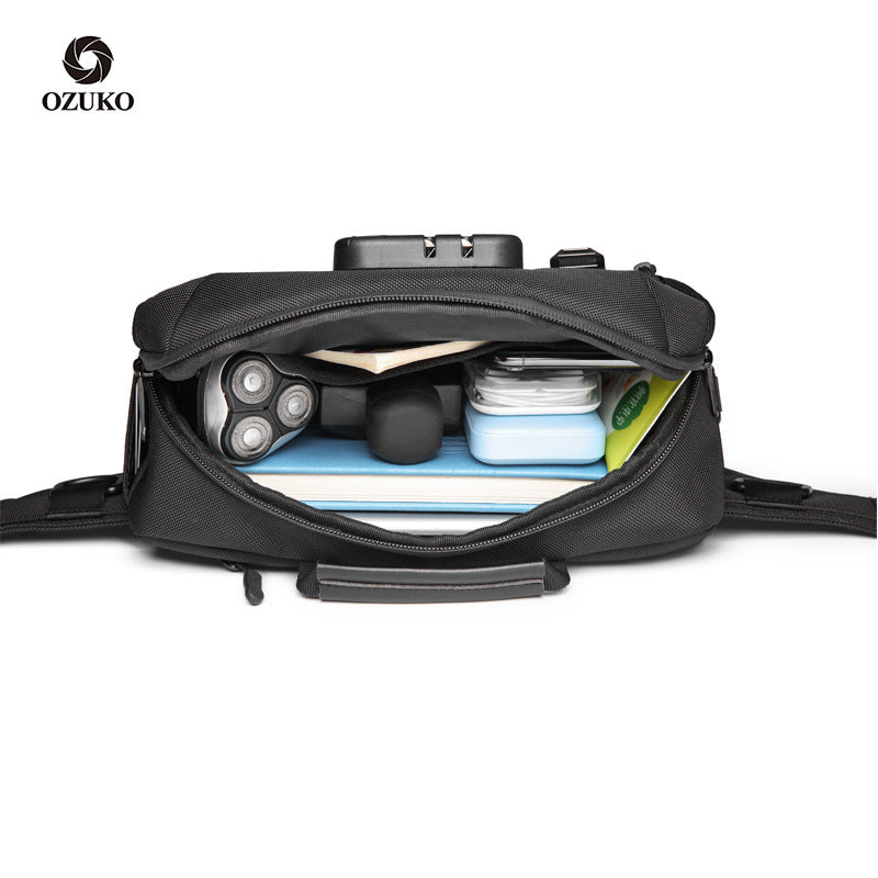 ozuko Multifunctional Waist Bag Men's Anti-Theft Chest Bag Large Capacity Trendy Crossbody Bag Sports Outdoor Shoulder Bag