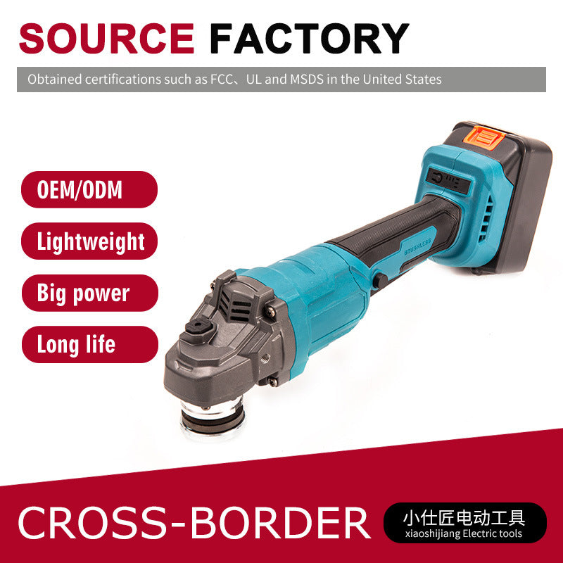 Cross-Border Dropshipping Foreign Trade AliExpress Model Brushless Lithium Battery Angle Grinder Rechargeable Handheld Household Cutting Angle Grinder