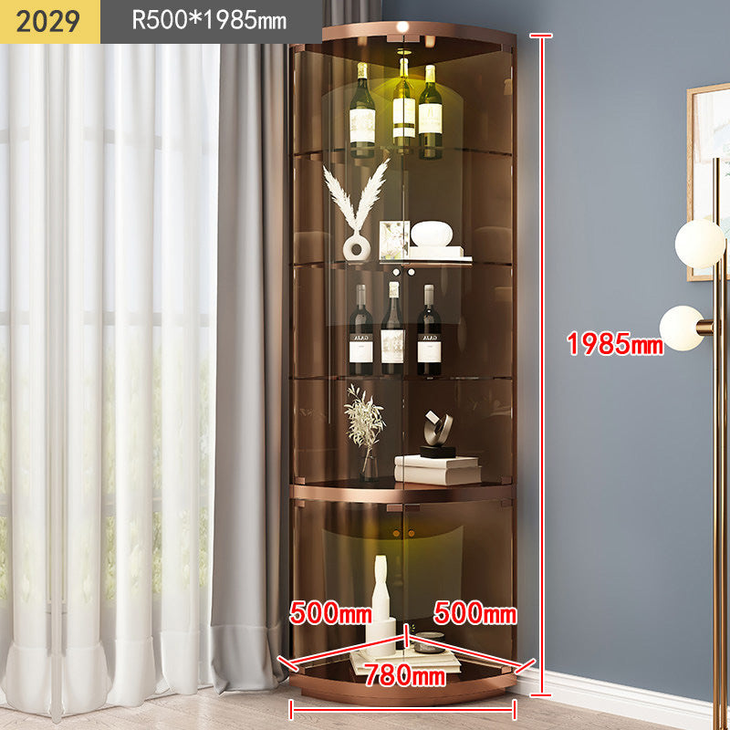 Custom Living Room Tempered Glass Small Wine Cabinet Handcrafted Display Cabinet Wall Triangle Cabinet Corner Decorative Storage Cabinet