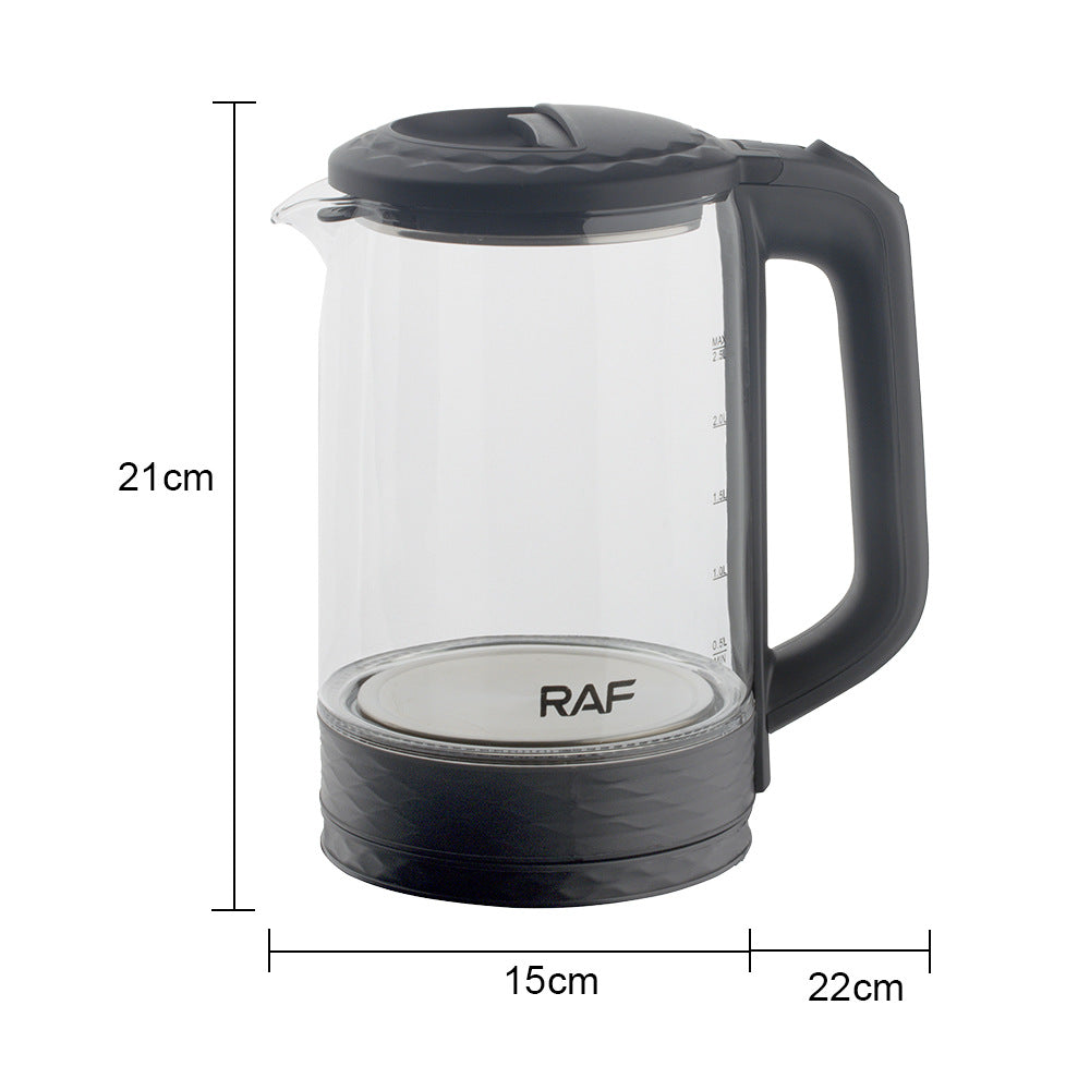 RAF European Standard Transparent Glass2.5L Electric Kettle Automatic Large Capacity Multi-Functional Kettle Overheat Protection