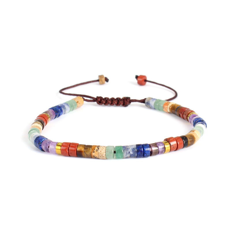 Women's Lapis Lazuli Handwoven Bracelet Natural Stone Beaded Green Imperial Adjustable Woven Bracelet