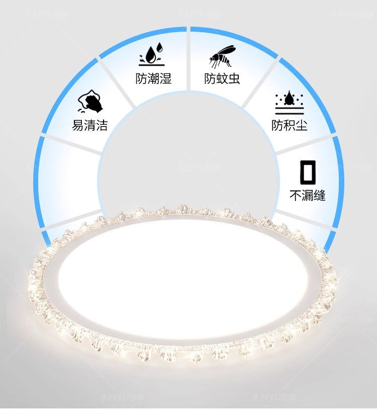 Light Luxury Living Room Ceiling Lamp New Crystal Lamp Cream Style High-end Bedroom Main Lamp Round Shape led Eye Protection Lighting