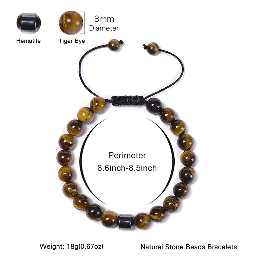 Popular Natural Tiger Eye Stone Alloy Bracelet Adjustable Braided Bracelet Factory Direct Sale
