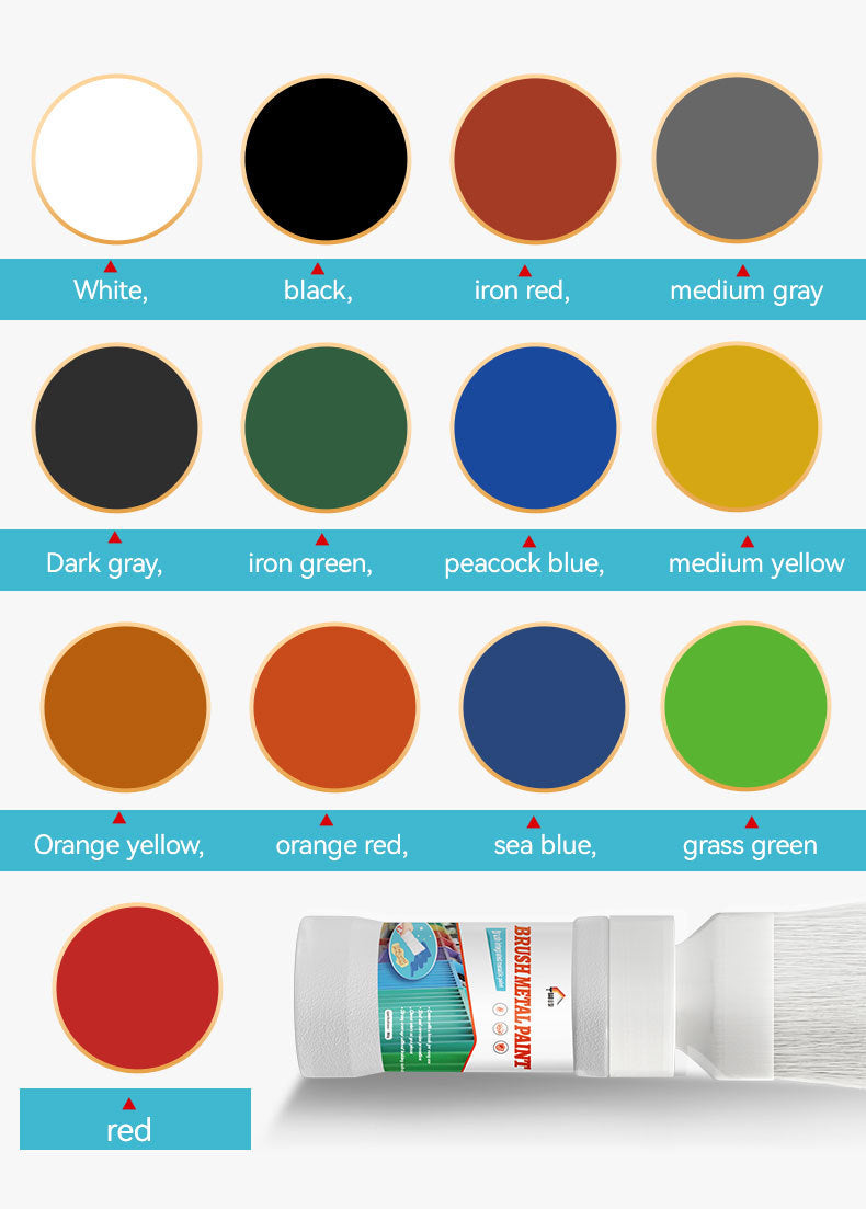 Metal Brush Paint Iron Door Window Railing Anti-Rust Water-Based Paint Balcony Renovation Color Change Coating Coloring
