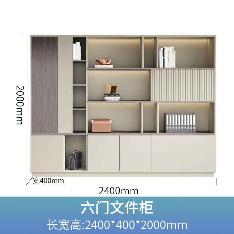 Office Bookshelf Boss Background Cabinet File Cabinet Wooden Document Cabinet Storage Cabinet Wall-Mounted Floor Cabinet