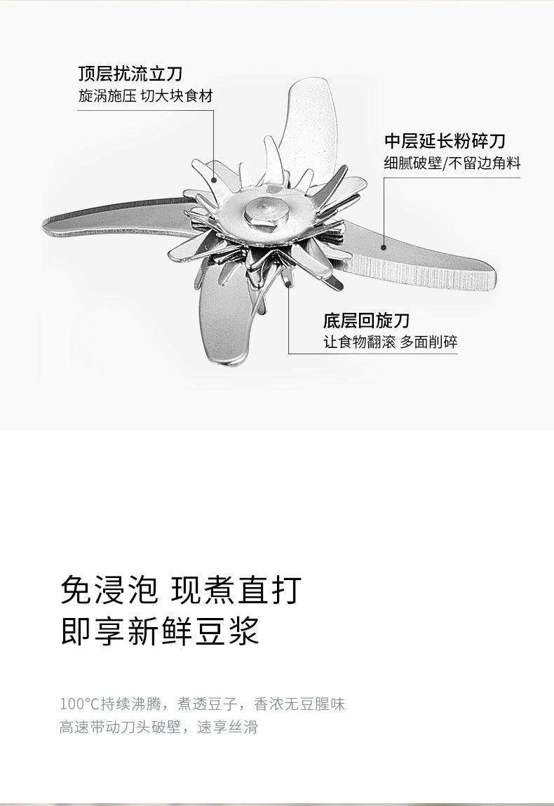 Home Multifunctional Fully Automatic Silent Blender Small No Residue No Cooking Soy Milk Maker No Filter Juicer Gift