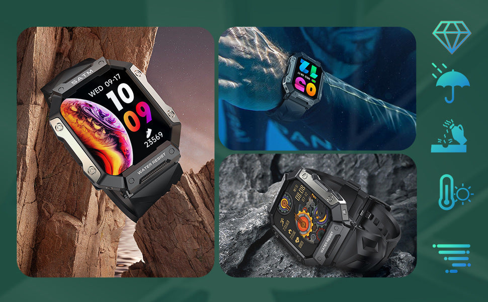 PG333Smart Watch2.01inch Bluetooth Call, Heart Rate Monitor, Pedometer, Sleep Tracker, Message Reminder, Waterproof, Shockproof, Dustproof Sports