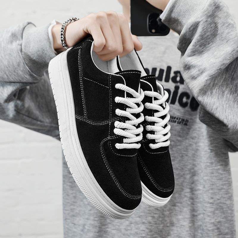 Spring Summer Men's Shoes New Thick-Soled Sneakers Versatile Shoes for Men and Middle School Students Trendy Dad Shoes White